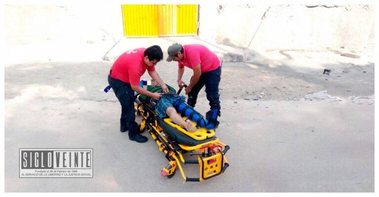 Motociclista resultó con lesiones tras caerse de una moto en el Barrio del Terrero de Huetamo