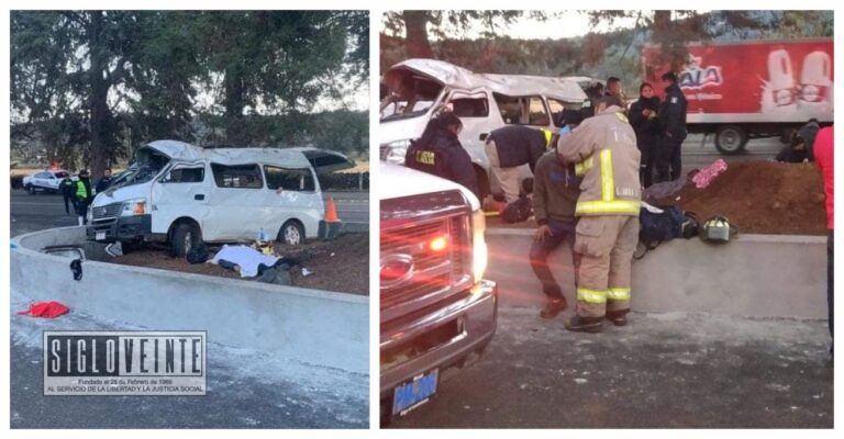 Mueren tres personas en la carreta Morelia-Quiroga y 10 heridos al chocar camioneta