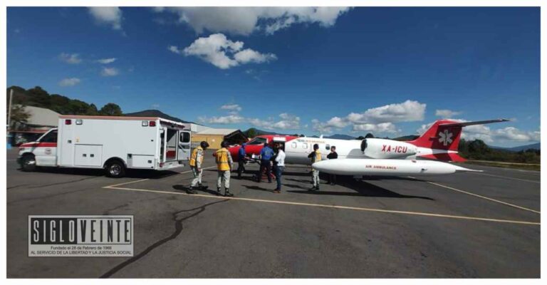 Trasladan en ambulancia aérea de un menor con quemaduras de Uruapan al Hospital Shriners Children´s de Texas, Estados Unidos