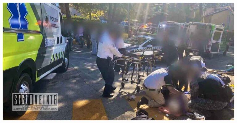 Al menos 11 heridos, tres de ellos graves luego de volcadura en la zona de Altozano en Morelia