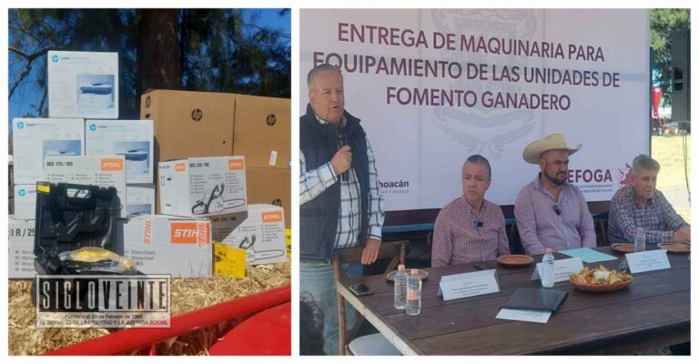 Entregan maquinaria para equipamiento a unidades de fomento ganadero de Huetamo y Tzitzio