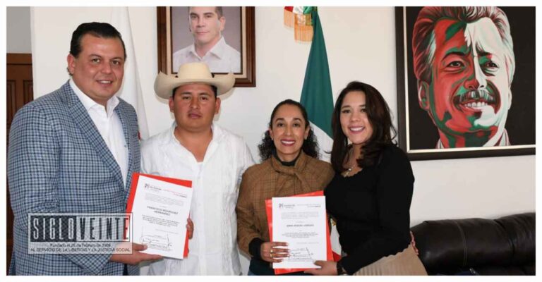 Francisco Rodríguez e Idris Rivera asumen liderazgo del PRI municipal en Carácuaro