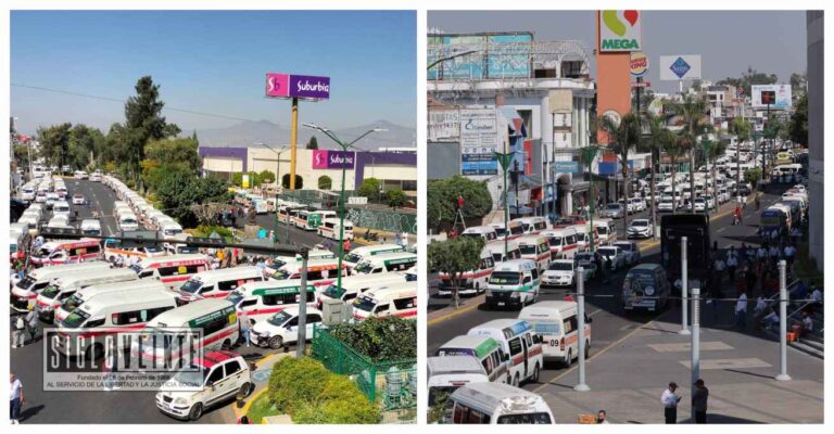 Transportistas colapsan la zona oriente de Morelia en protesta contra nueva Ley de Movilidad