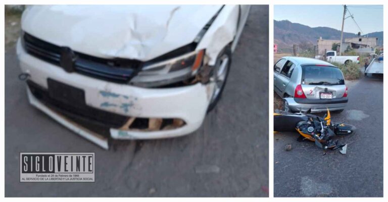 Accidente de dos coches y una moto en la carretera federal Zitácuaro-Tuzantla deja a tres personas heridas