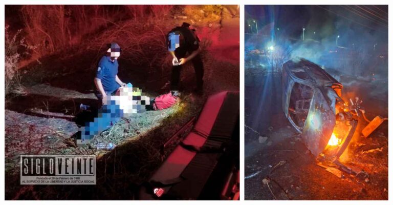 Choque entre vehículo y moto provoca incendio en la carretera Huetamo-La Eréndira