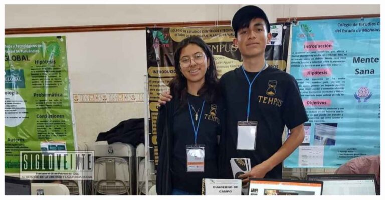 Frida Erandi y Juan Pablo, estudiantes del CECyTEM ganan dos oros con proyectos de ciencia
