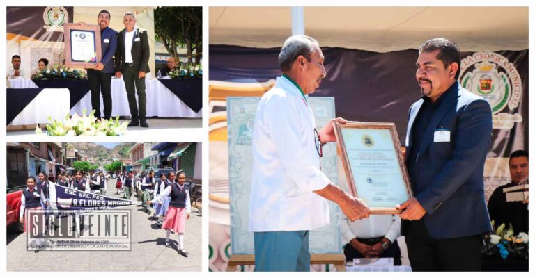 Juárez celebra 85 años como municipio con la entrega de reconocimientos y desfile en memoria de su fundación, evento encabezado por el alcalde Cornelio Ríos