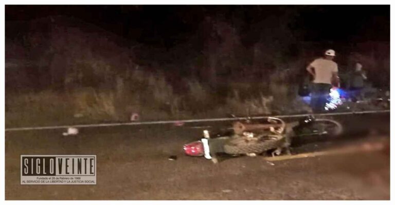 Tras choque de motocicletas en la carretera Gabriel Zamora–El Cobano, resulta muerto un hombre y tres mujeres heridas