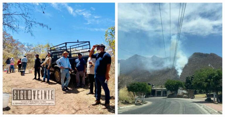 Autoridades y  comunidad trabajan para sofocar incendio provocado intencionalmente en el Cerro de la Cruz en el municipio de Juárez