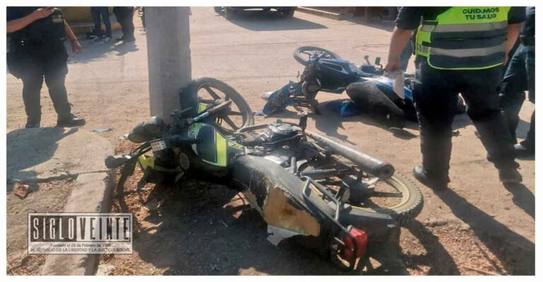 Choque de dos motocicletas en Huetamo deja a un hombre lesionado en el pie