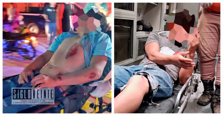 Dos jóvenes resultan lesionados tras derrapar en motocicleta en Barrio de Dolores de la ciudad de Huetamo