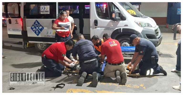 En Huetamo, choque entre vehículo y moto deja a su conductor con traumatismo craneoencefálico