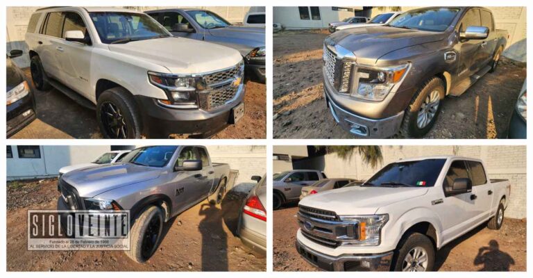 En apoyo a la embajada de EE.UU, recupera la FGE en Morelia cuatro vehículos robados e ingresados a México ilegalmente