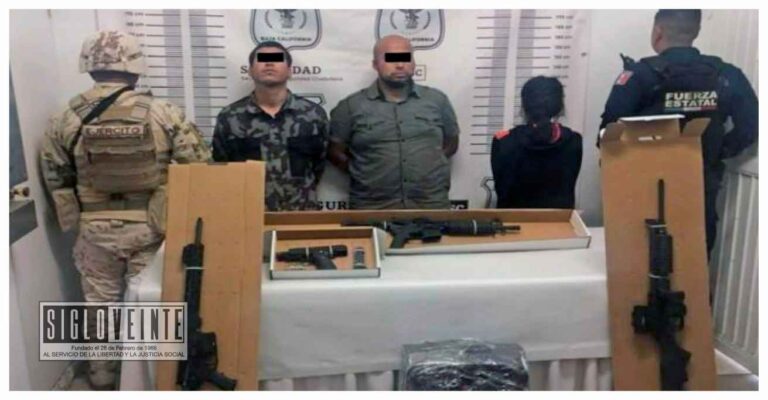 Huetamense fue detenido en Ensenada, Baja California con otro hombre y una menor de edad, cargaban cuatro armas a bordo de un taxi