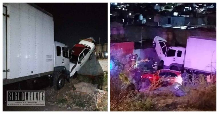 Camión sin control choca con tres automóviles en Tarímbaro