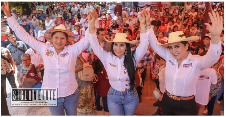 Comprometidos con la transformación, cierran campaña Anabet Franco Carrizales y Norma Angélica Yáñez Sierra  en Jungapeo