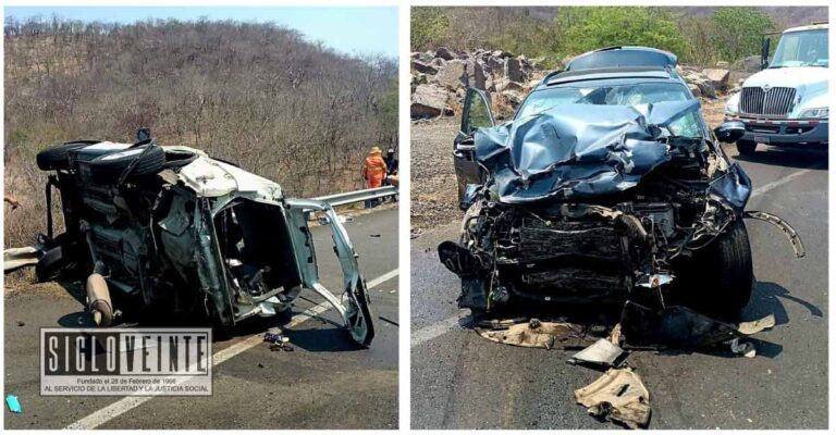Dos muertos y dos heridos en violento choque de dos camionetas en la Autopista Siglo XXI