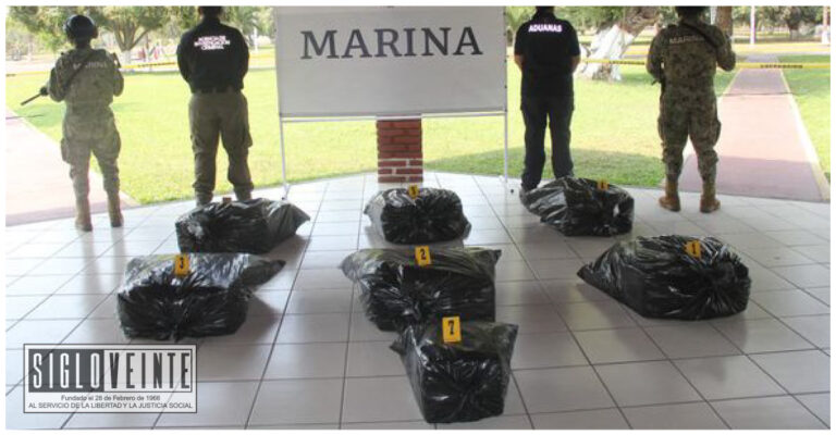 La Armada de México en coordinación con la Aduana Marítima aseguran en Lázaro Cárdenas más de 300 kilos de clorhidrato de cocaína