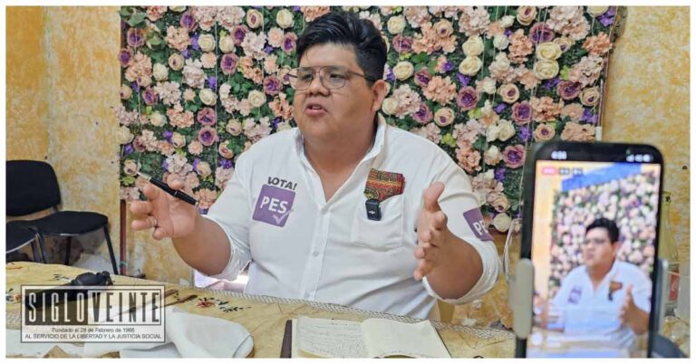 Pablo González candidato del PES a la diputación local por el distrito de Huetamo, denuncia el robo de su propaganda electoral