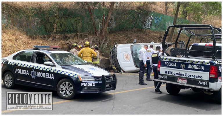 Tres agentes de la guardia nacional heridos en accidente vehicular en Morelia