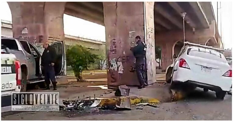 Chocan camioneta y taxi en el Periférico Norte de Morelia, no hay lesionados