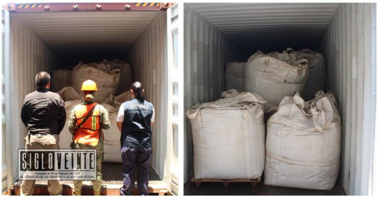 La Armada de México aseguró siete contenedores con marihuana en el puerto de Lázaro Cárdenas