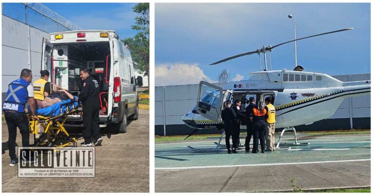 Ambulancia aérea traslada a mujer desde Huetamo a Morelia por complicación médica