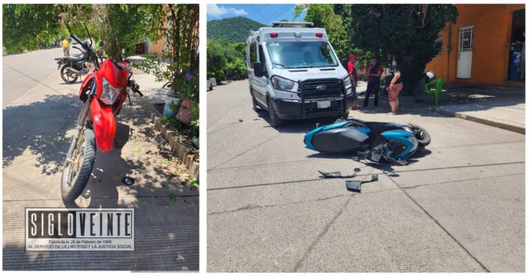 Choque de dos motocicletas en Ciudad Altamirano deja dos lesionados, el exceso de velocidad y la falta de precaución las posibles causas