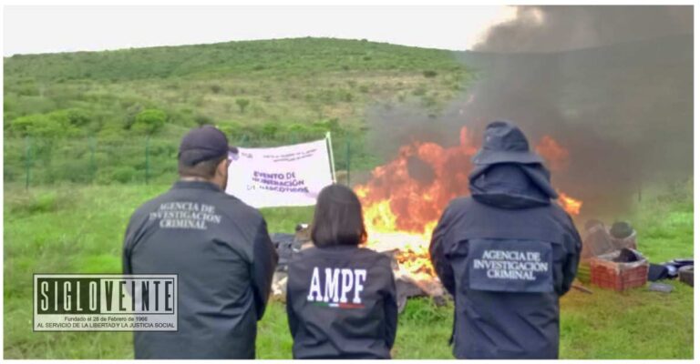 Incinera la FGR y la SEDENA más de 400 kilos de drogas en Michoacán