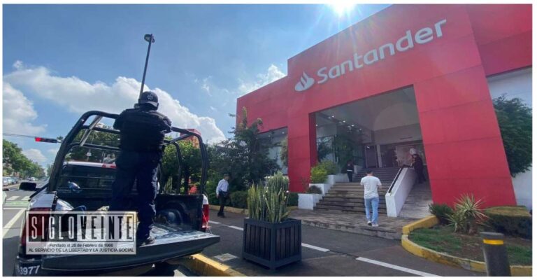 Ladrones roban 2 millones 600 mil pesos en sucursal del Banco Santander de Morelia