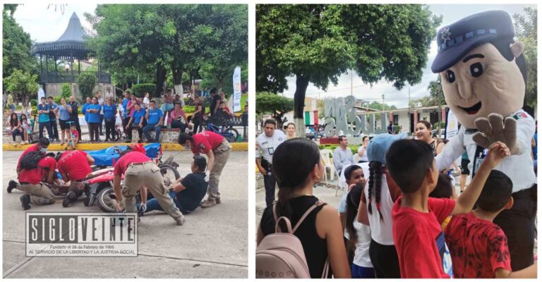 Realizan en San Lucas la Primera Feria de Seguridad Vial y un simulacro de accidente vial