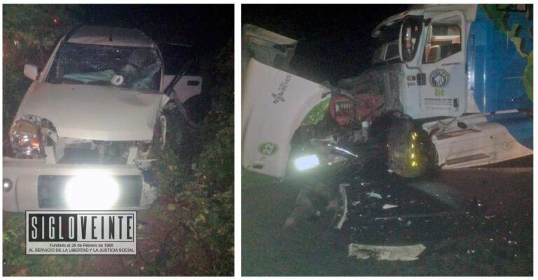 Colisión de un tracto camión y camioneta en la carretera Huetamo-San Lucas deja una persona lesionada