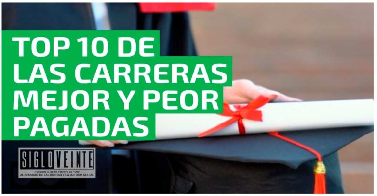 Sabes cuál es el top 10 de las carreras universitarias mejor y peor pagadas