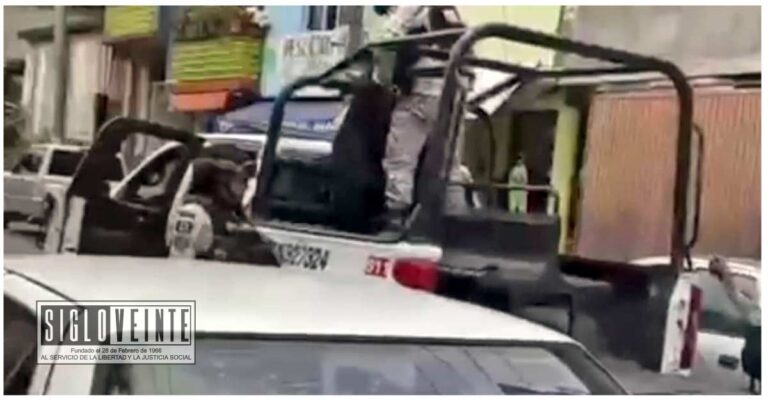 Accidental disparo de un elemento de la Guardia Nacional causa pánico en tianguis de Uruapan