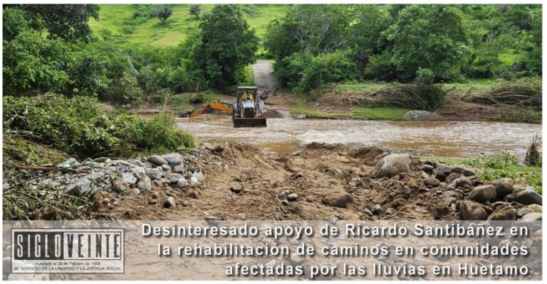 Desinteresado apoyo de Ricardo Santibañez en la rehabilitación de caminos en comunidades afectadas por las lluvias en Huetamo