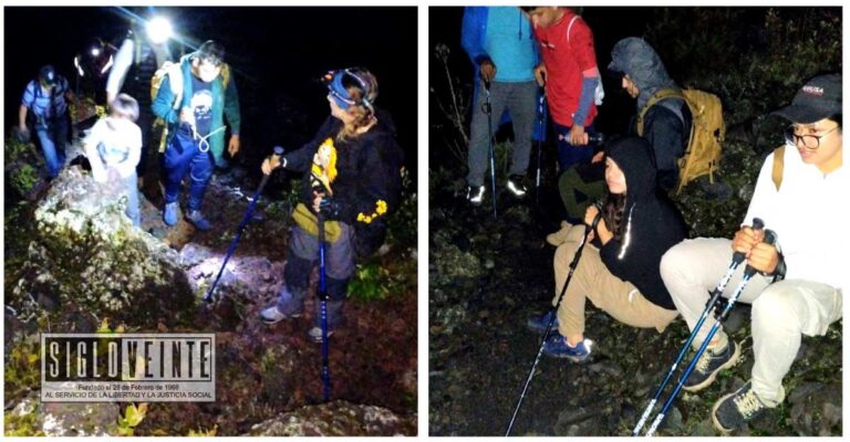 Rescatan a 14 excursionistas extraviados en el volcán Parhíkutin, entre ellos un menor de 10 años