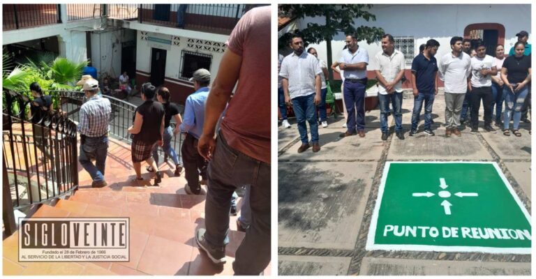 Personal del Ayuntamiento de Carácuaro participa en el Macrosimulacro Nacional de Evacuación 2024