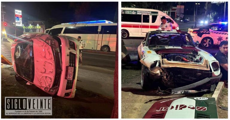 Automóvil de la Carrera Panamericana y carro particular chocan en el libramiento de Morelia