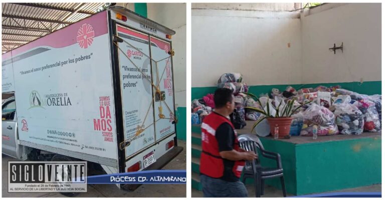 Cáritas Morelia y el Arzobispo Garfias Merlos apoyan a familias de Huetamo tras el huracán John