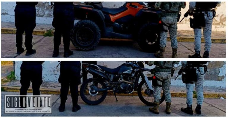 Operativo policial recupera dos vehículos robados tras violento asalto en Apatzingán