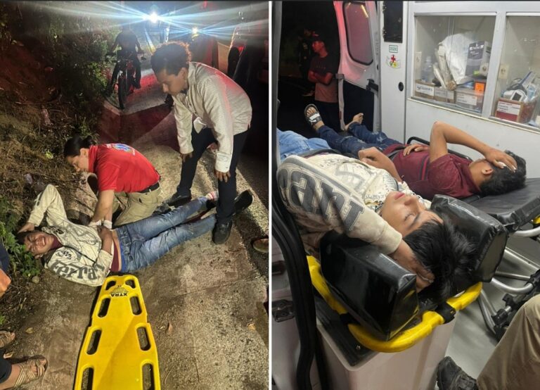 Accidente de moto en Nocupétaro deja dos jóvenes heridos