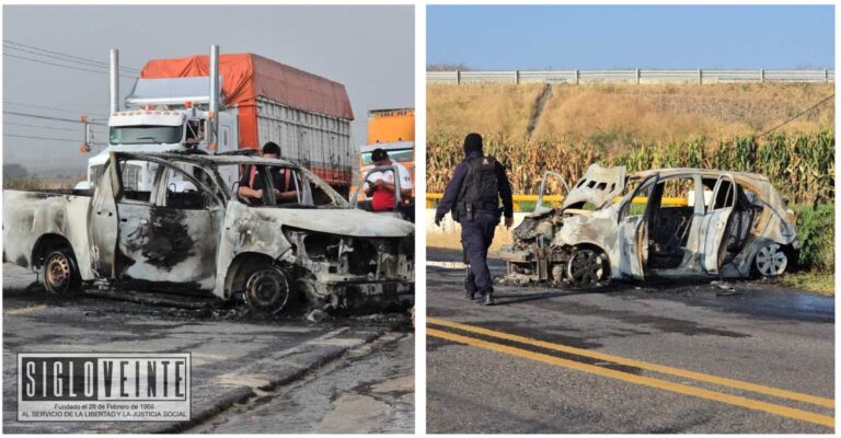 Ataque armado en Zinapécuaro desata quema de nueve vehículos y bloqueos en varios puntos de Michoacán