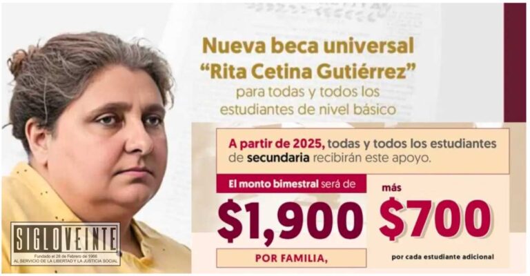 Mañana miércoles es el último día para solicitar la beca Rita Cetina que otorga 1,900 a cada familia con un estudiante de nivel secundaria