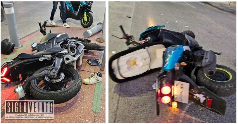 Dos lesionados es el saldo de choque entre dos motocicletas