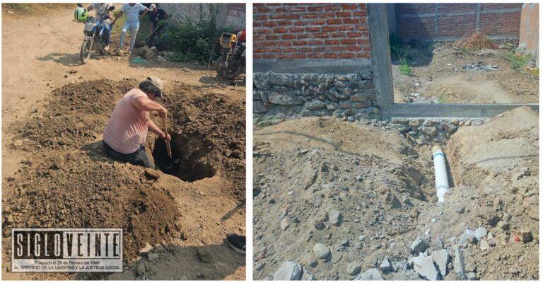 SAPAHU repara fuga de agua causada por conexión clandestina en Huetamo