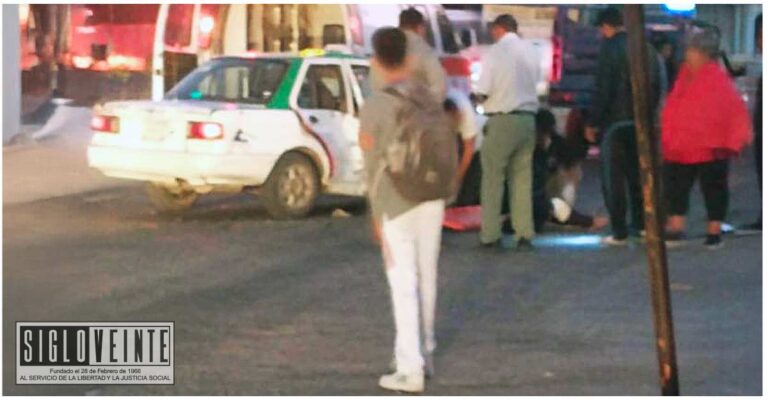 Motociclista resulta herido tras impactarse con taxi en Ciudad Altamirano