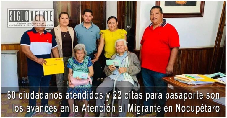 60 ciudadanos atendidos y 22 citas para pasaporte son los avances en la Atención al Migrante en Nocupétaro