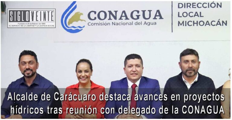 Alcalde de Carácuaro destaca avances en proyectos hídricos tras reunión con delegado de la CONAGUA