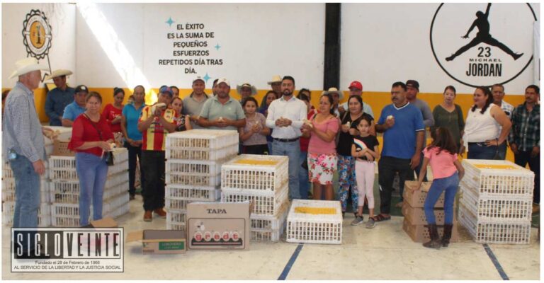 Alcalde de Carácuaro fortalece la economía familiar con entrega de paquetes de pollos