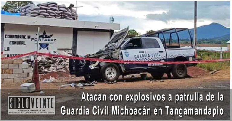 Atacan con explosivos a patrulla de la Guardia Civil Michoacán en Tangamandapio